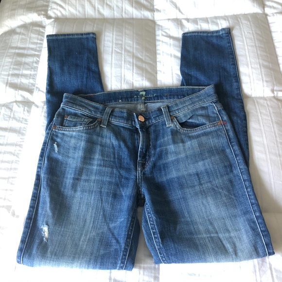 7 For All Mankind Denim - 7 For All Mankind | The Skinny Light Distressed